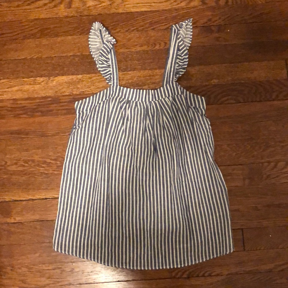 Blue and white striped tank top